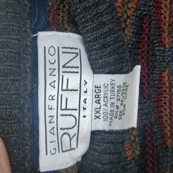 Gianfranco Ruffin Multicolored 3D Print Sweater Sz 2XL - Picture 3 of 4